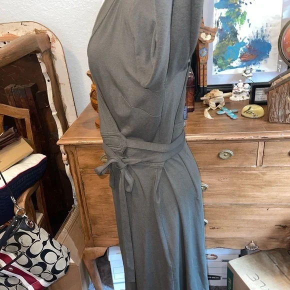 Ella Moss Women's Dress Size S Black/White Stripe Wrap Sleeveless Tie Shoulder - Picture 8 of 12